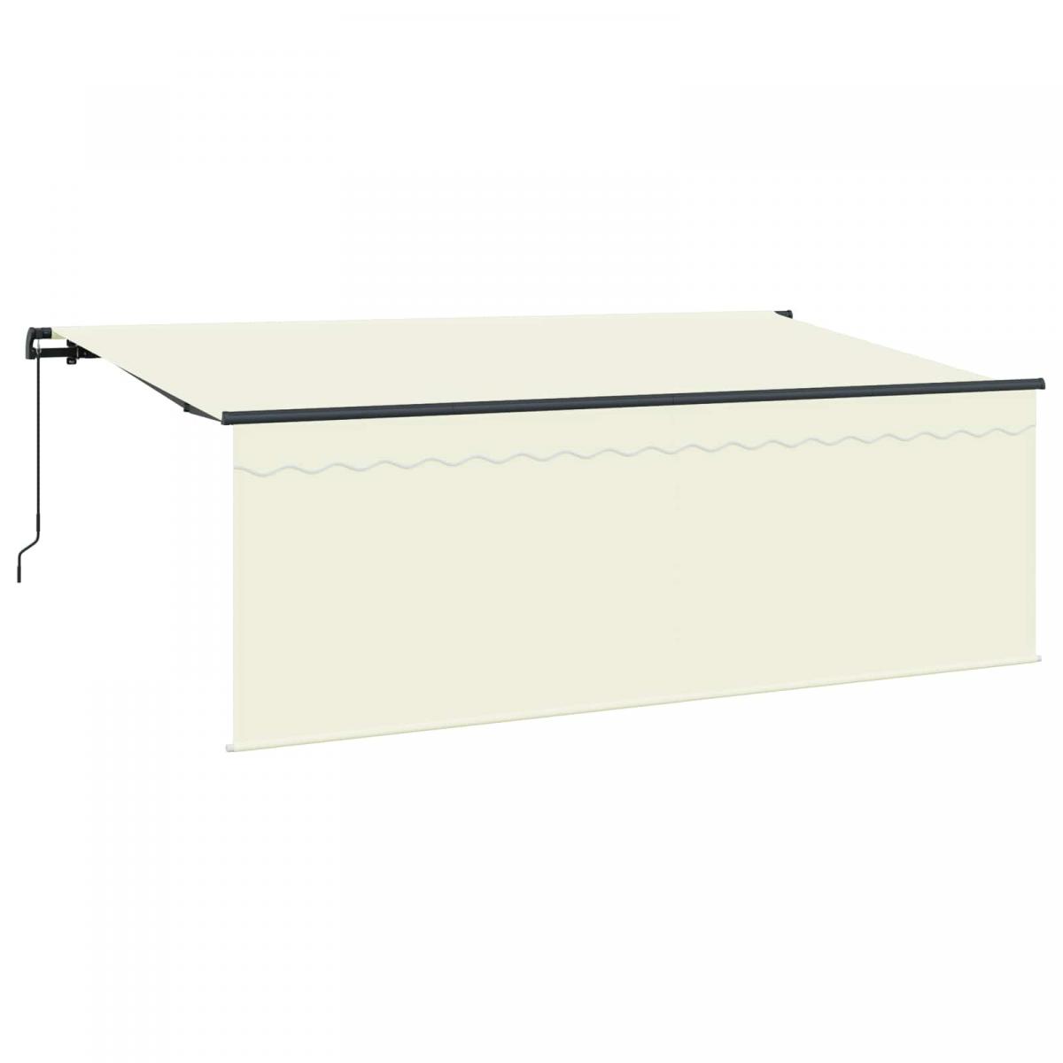 Toldo retráctil Azul y Blanco 400 x 350 cm Poliéster y Aluminio