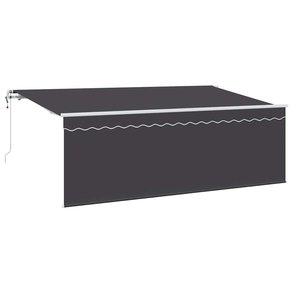 Toldo retráctil Azul y Blanco 400 x 350 cm Poliéster y Aluminio