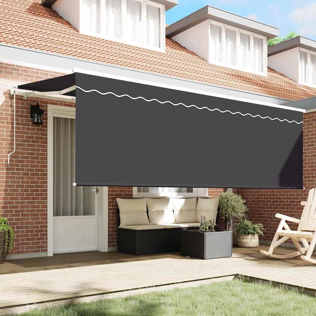 Toldo retráctil Azul y Blanco 400 x 350 cm Poliéster y Aluminio