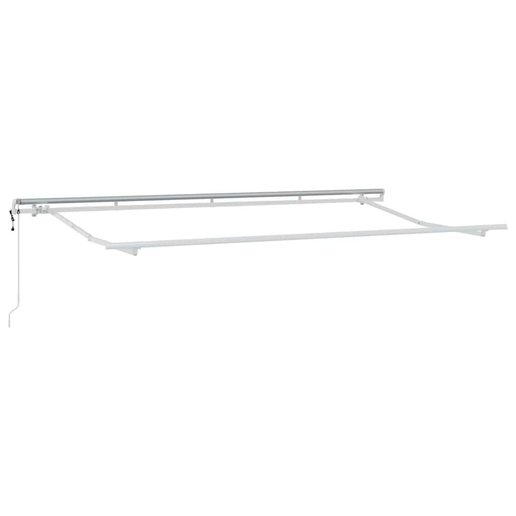 Toldo retráctil Azul y Blanco 400 x 350 cm Poliéster y Aluminio