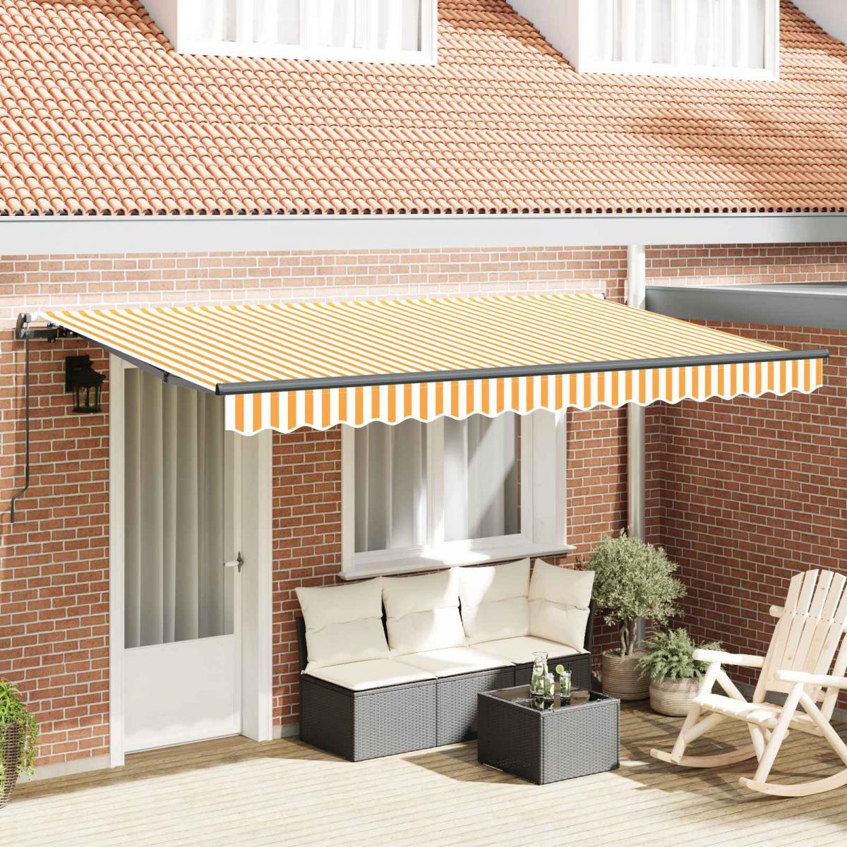 Toldo retráctil de tela