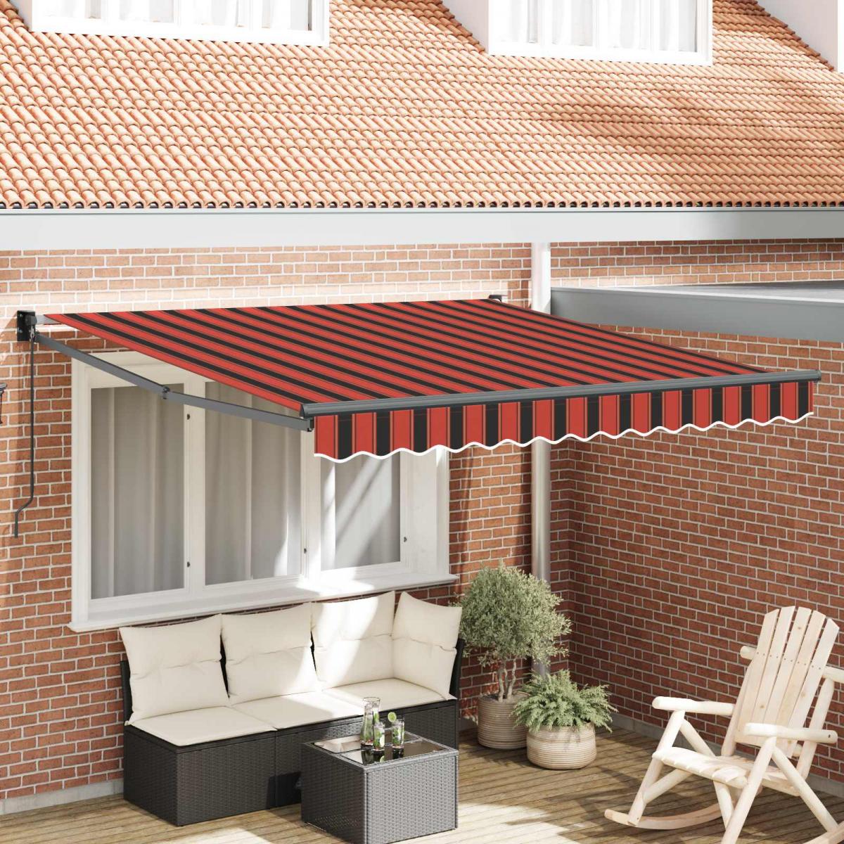 Toldo retráctil Gris claro y blanco. 300 x 250 cm