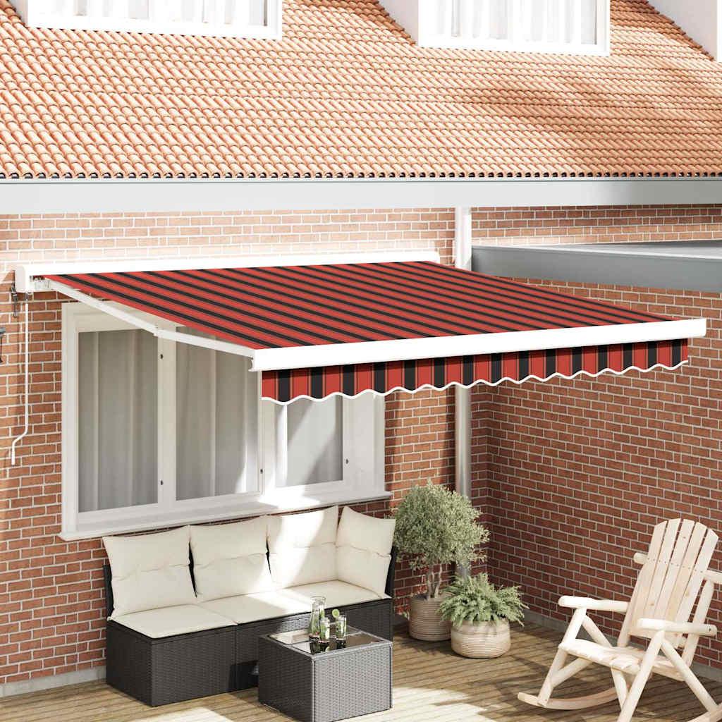 Toldo retráctil Verde y blanco 300 x 250 x 165 cm Tela y Metal
