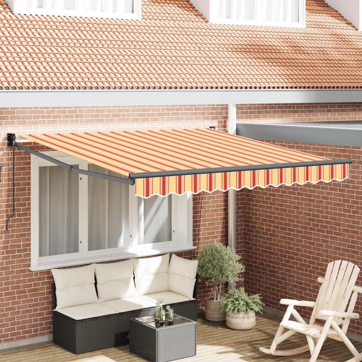 Toldo retráctil Gris claro y blanco. 300 x 250 cm