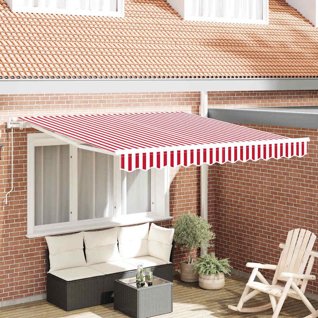 Toldo retráctil Amarillo y Naranja 300 x 250 cm Tela y Aluminio