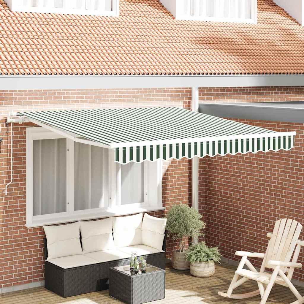 Toldo retráctil Amarillo y Naranja 300 x 250 cm Tela y Aluminio