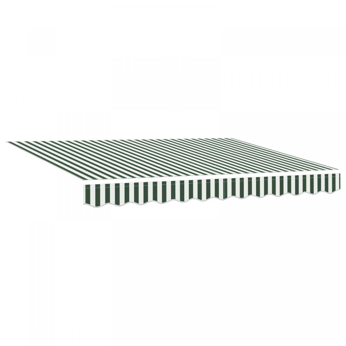 Toldo retráctil Verde y blanco 300 x 250 x 165 cm Tela y Metal