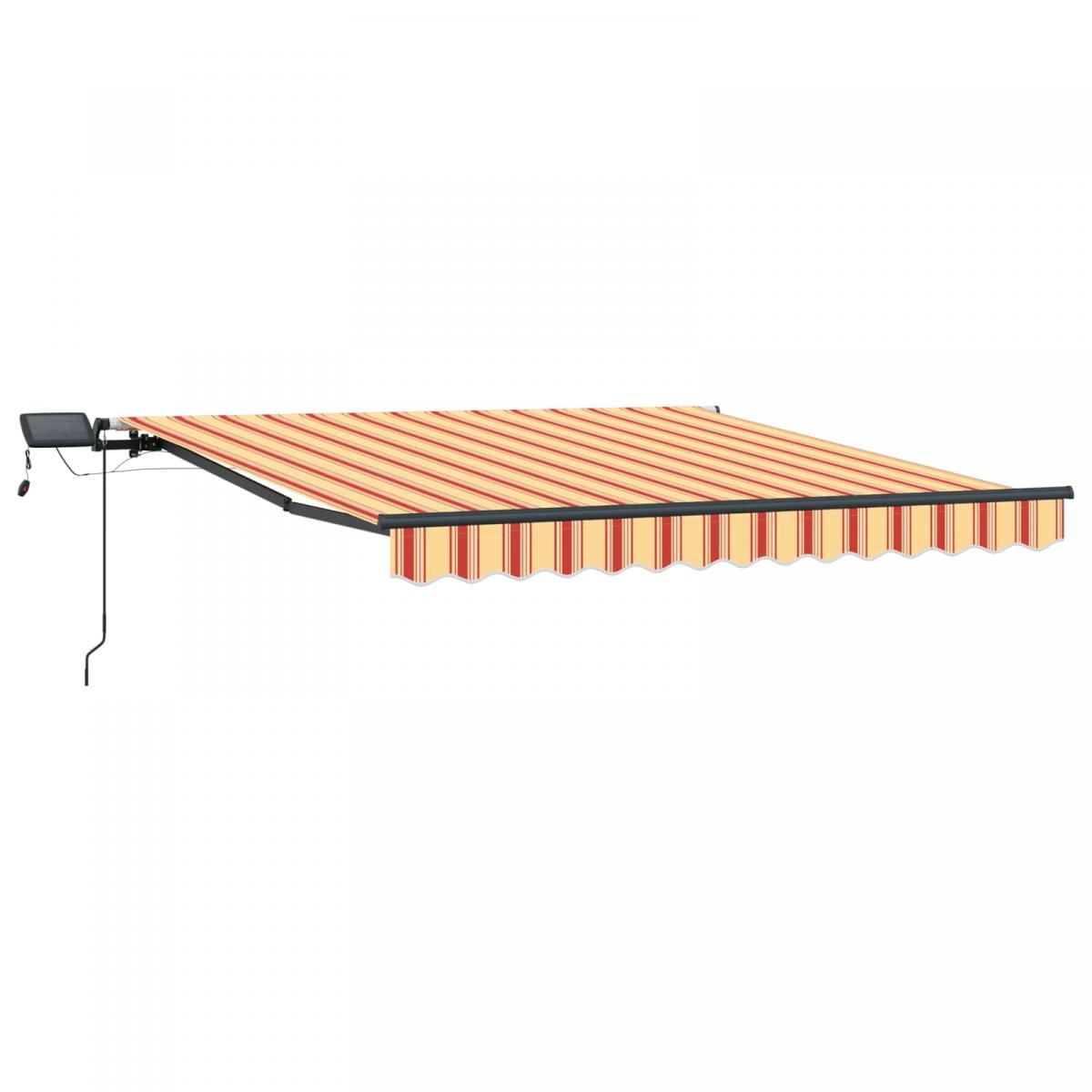 Toldo retráctil Amarillo y Naranja 300 x 250 cm Tela y Aluminio
