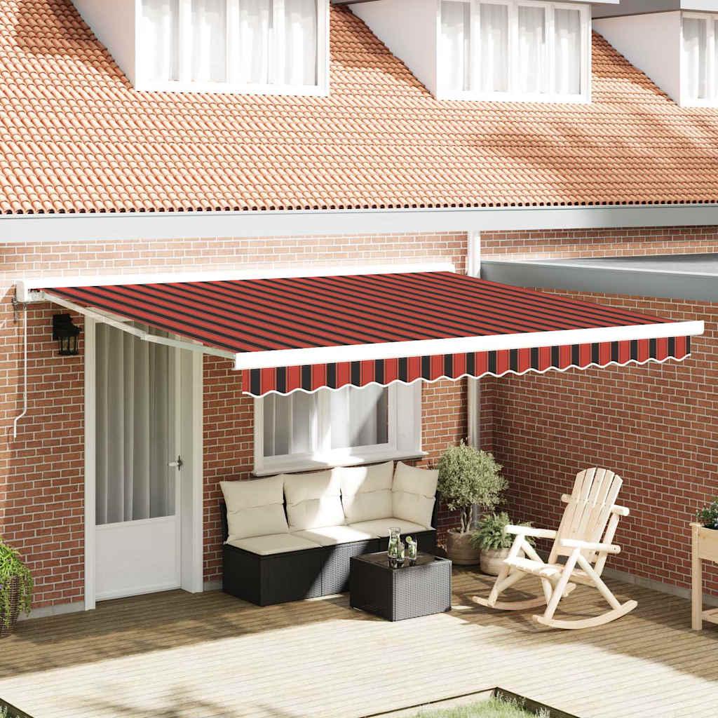 Toldo retráctil Verde y blanco 300 x 250 x 165 cm Tela y Metal