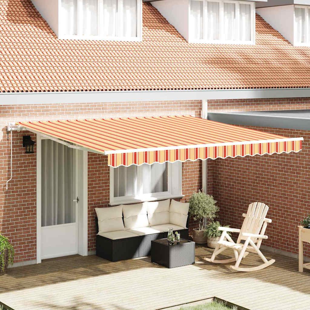 Toldo retráctil Amarillo y Naranja 300 x 250 cm Tela y Aluminio