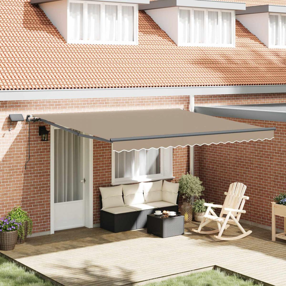 Toldo retráctil Amarillo y Naranja 300 x 250 cm Tela y Aluminio