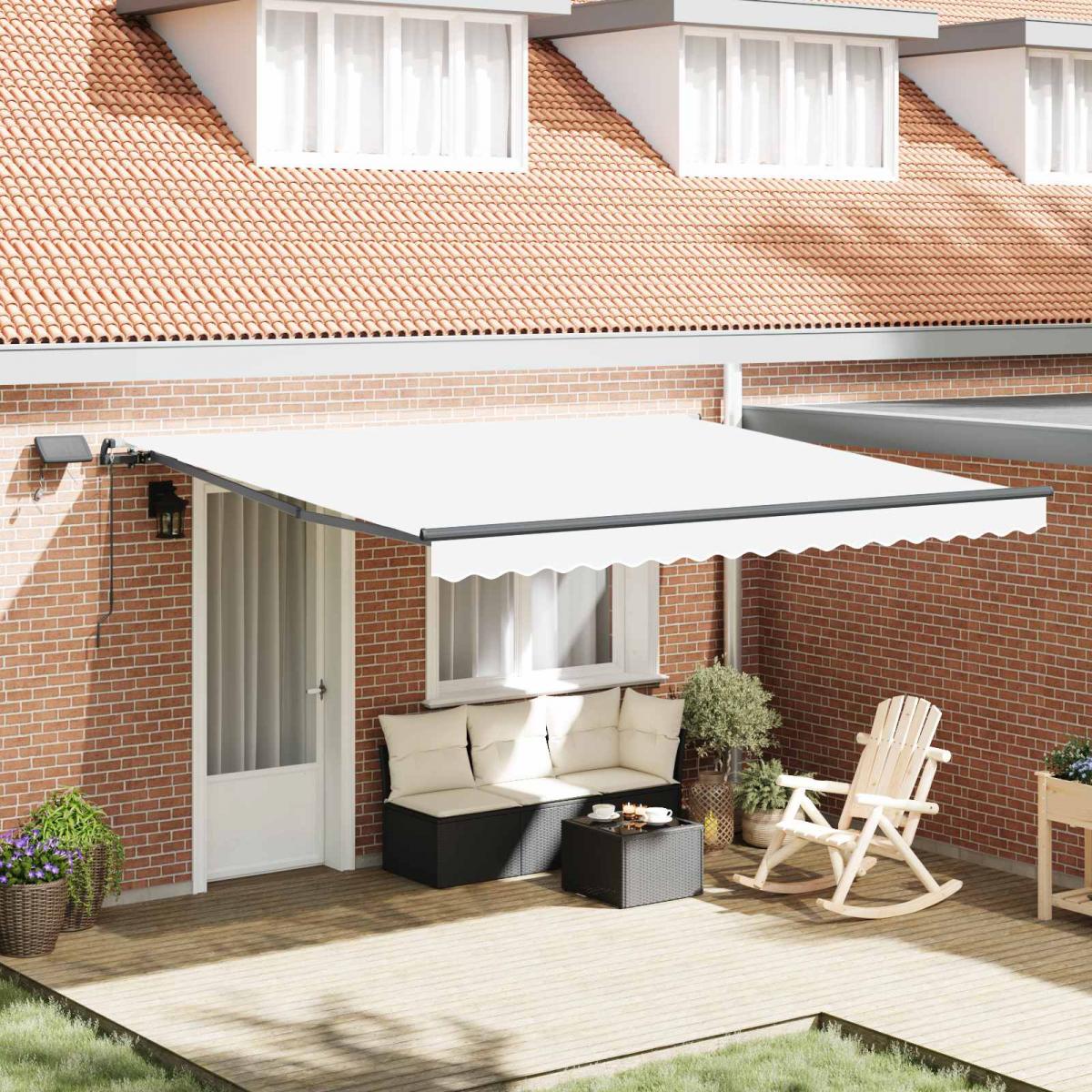 Toldo retráctil Amarillo y Naranja 300 x 250 cm Tela y Aluminio