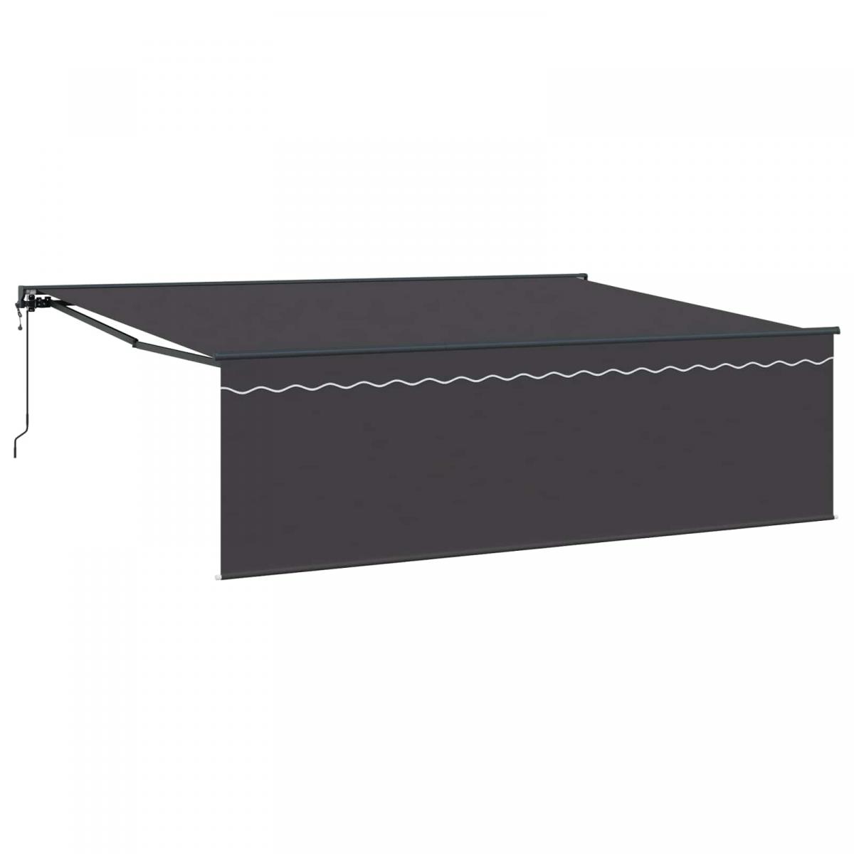 Toldo retráctil Azul y Blanco 400 x 350 cm Poliéster y Aluminio