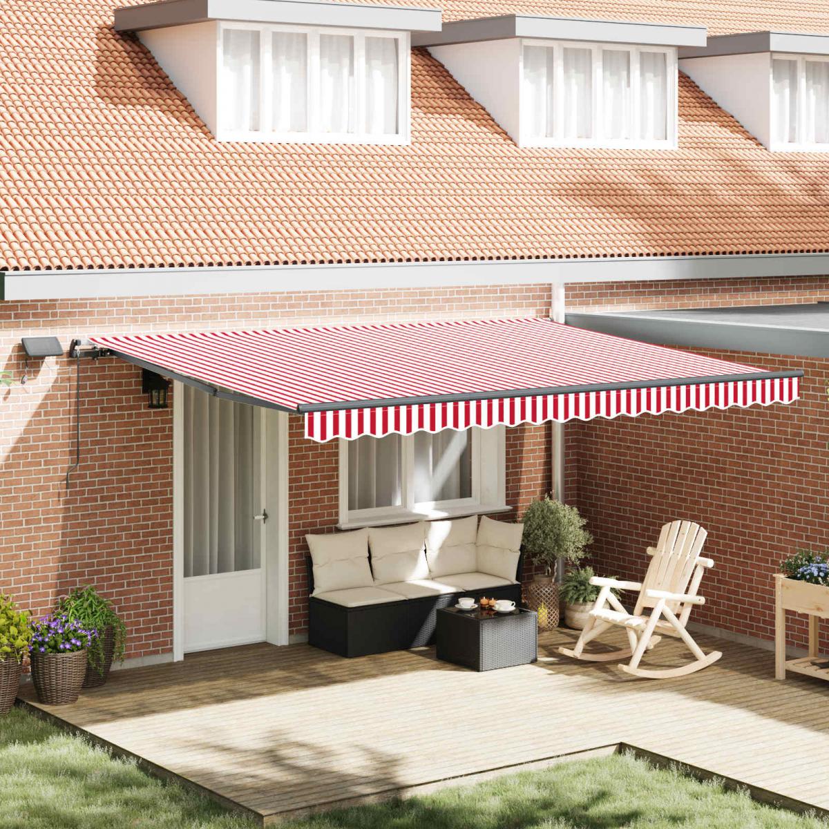 Toldo retráctil Amarillo y Naranja 300 x 250 cm Tela y Aluminio