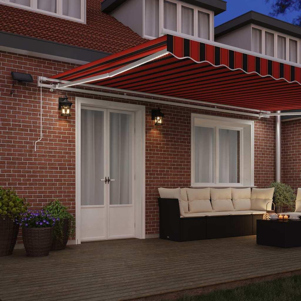 Toldo retráctil Amarillo y Naranja 300 x 250 cm Tela y Aluminio