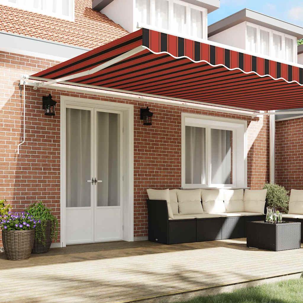 Toldo retráctil Amarillo y Naranja 300 x 250 cm Tela y Aluminio