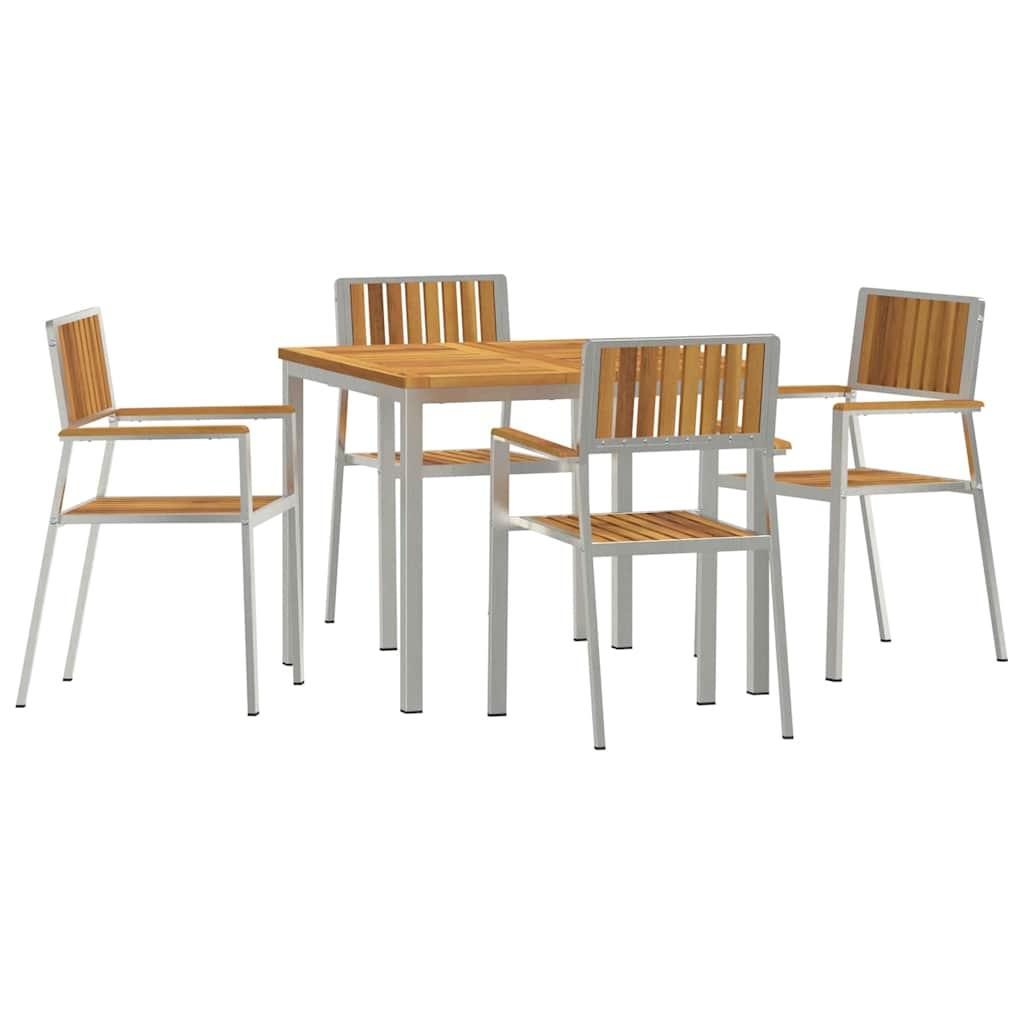 Juego de comedor para exteriores 5 uds