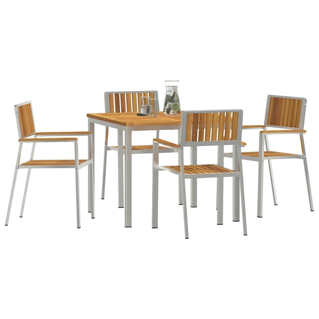 Juego de comedor para exteriores 5 uds