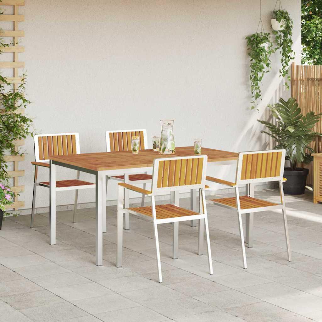 Juego de comedor para exteriores 5 uds