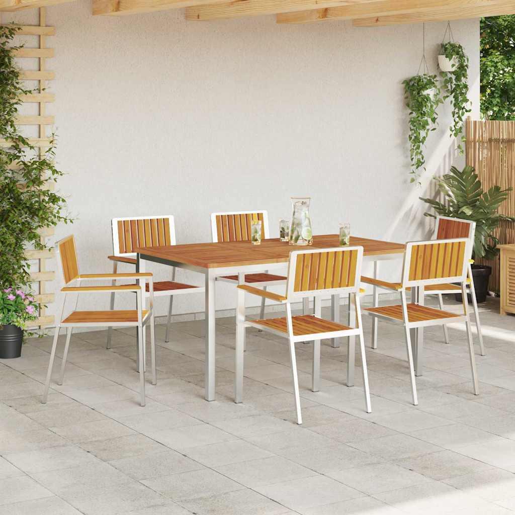 Juego de comedor para exteriores 7 uds