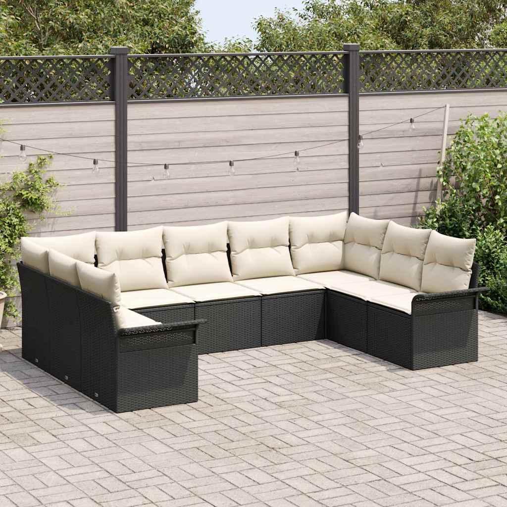Conjunto de sofás de jardín con cojín ratán sintético