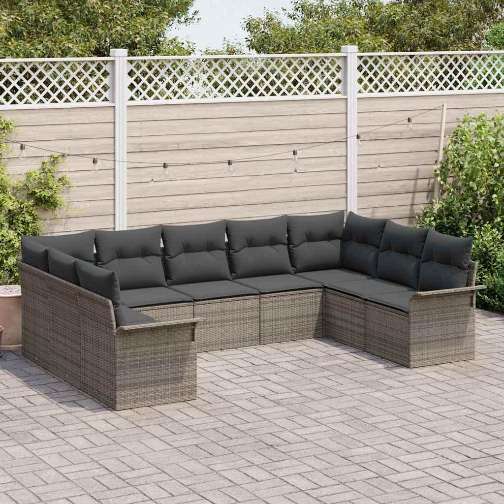 Conjunto de sofás de jardín con cojín ratán sintético