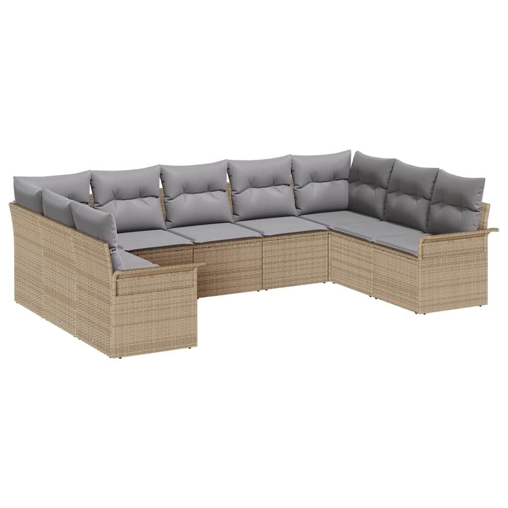 Conjunto de sofás de jardín con cojín ratán sintético