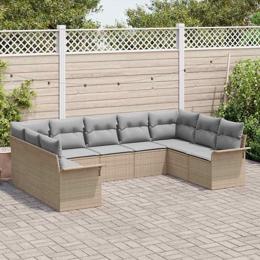 Conjunto de sofás de jardín con cojín ratán sintético