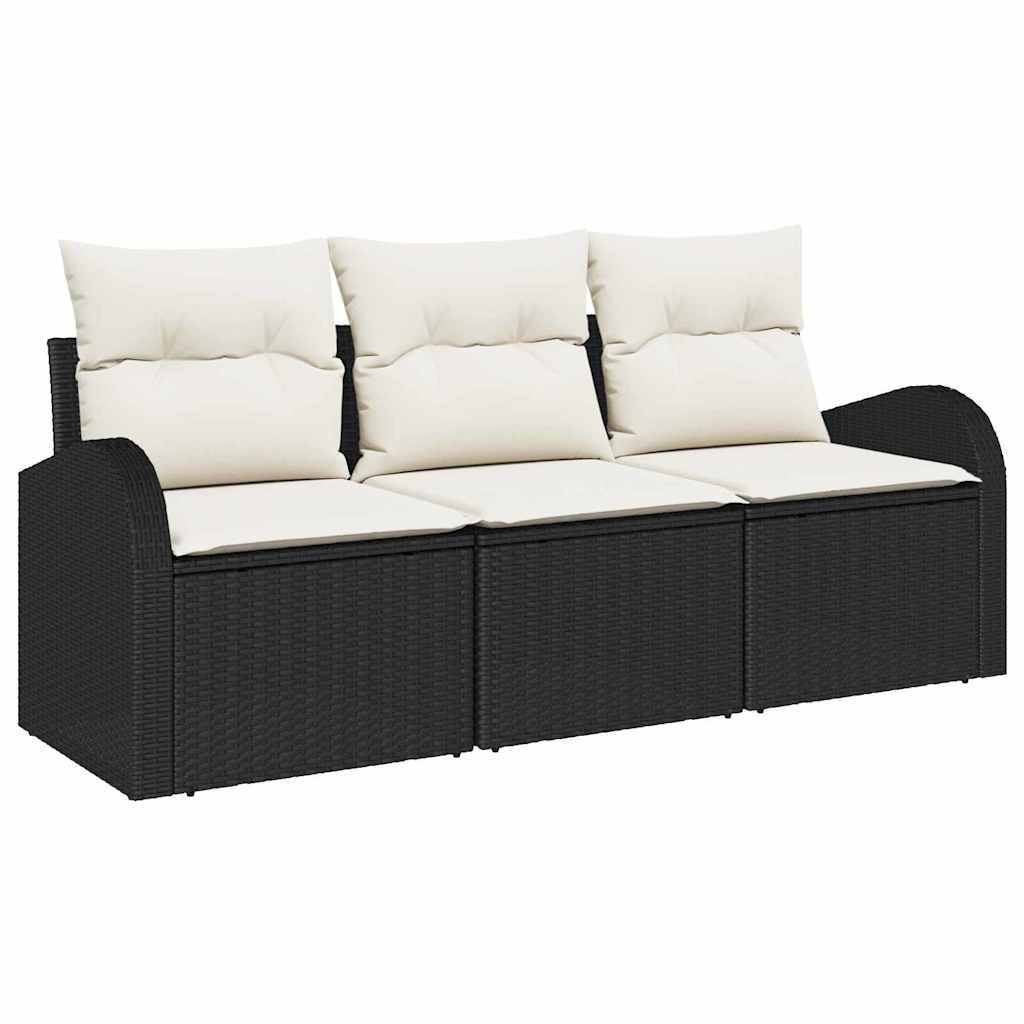 Conjunto de sofá de jardín con cojín 3 pcs Poliratán