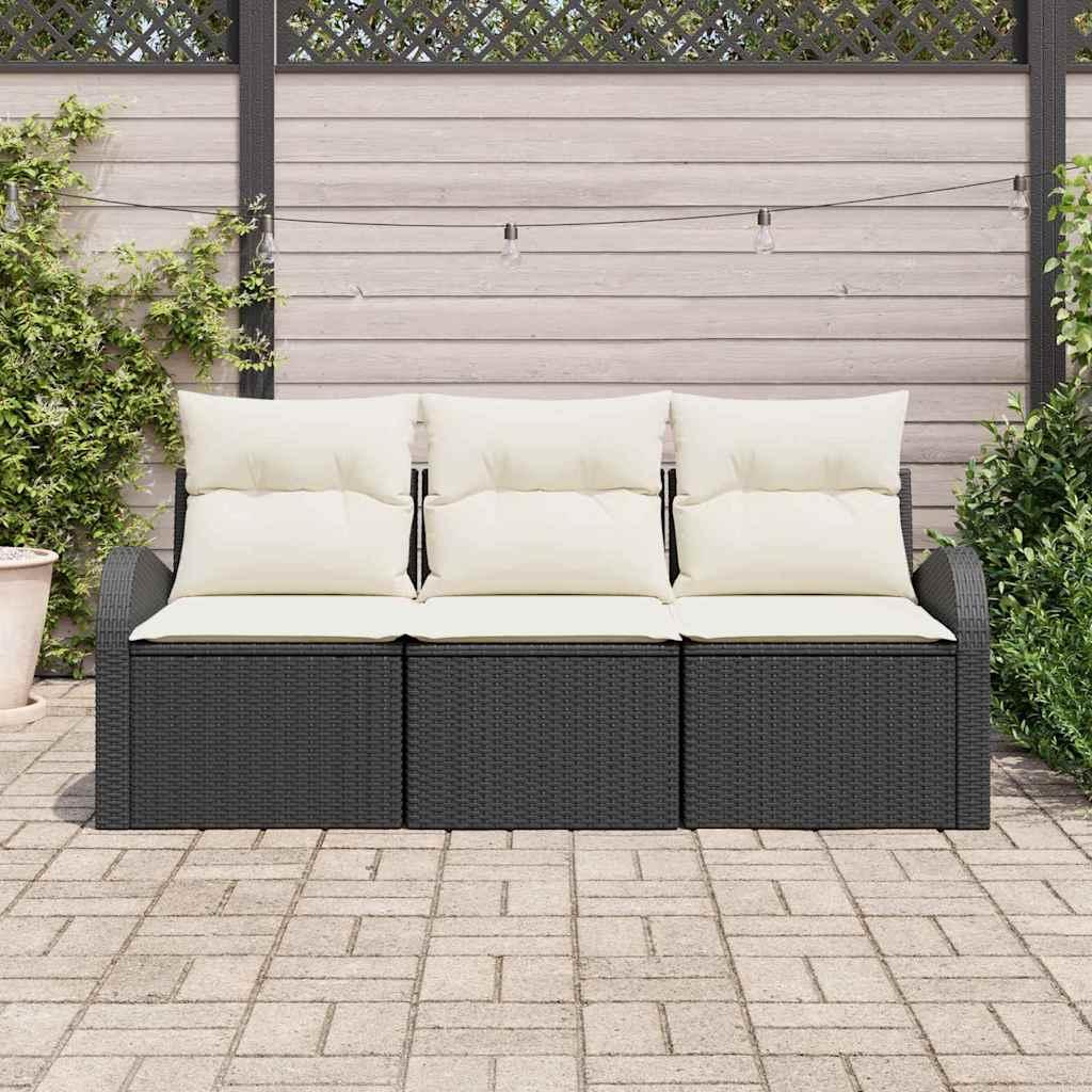 Conjunto de sofá de jardín con cojín 3 pcs Poliratán