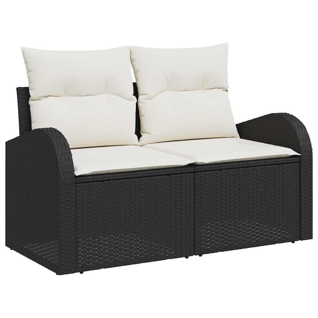 Conjunto de sofá de jardín con cojín 3 pcs Poliratán
