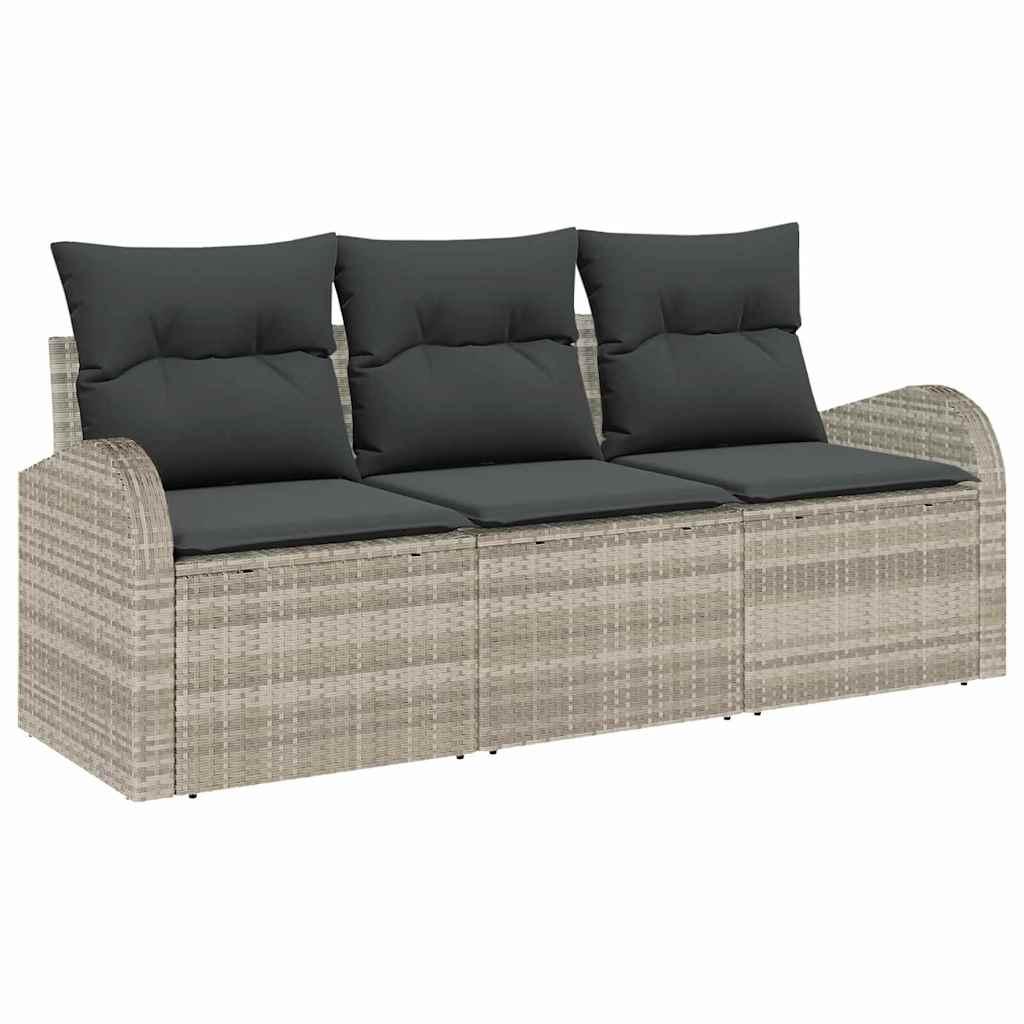 Conjunto de sofá de jardín con cojín 3 pcs Poliratán