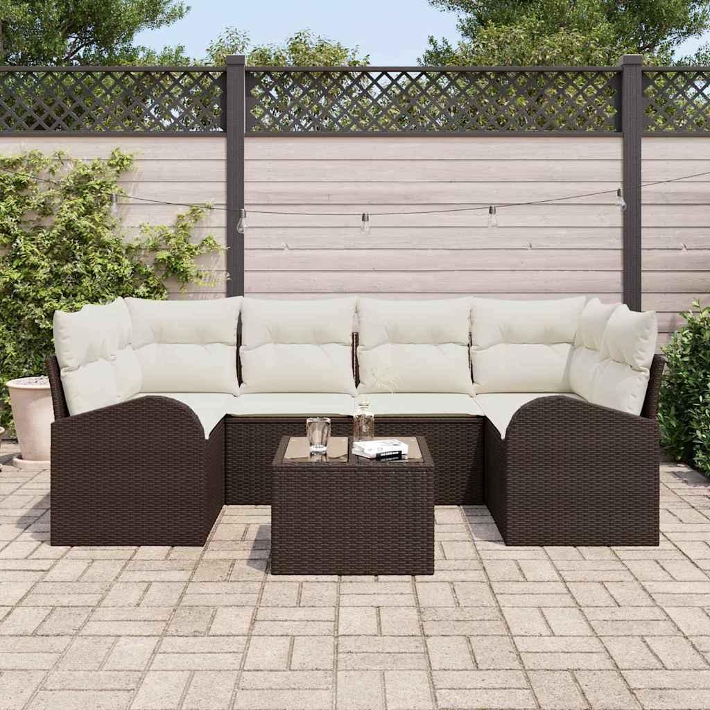 Conjunto de sofá de jardín 7 uds