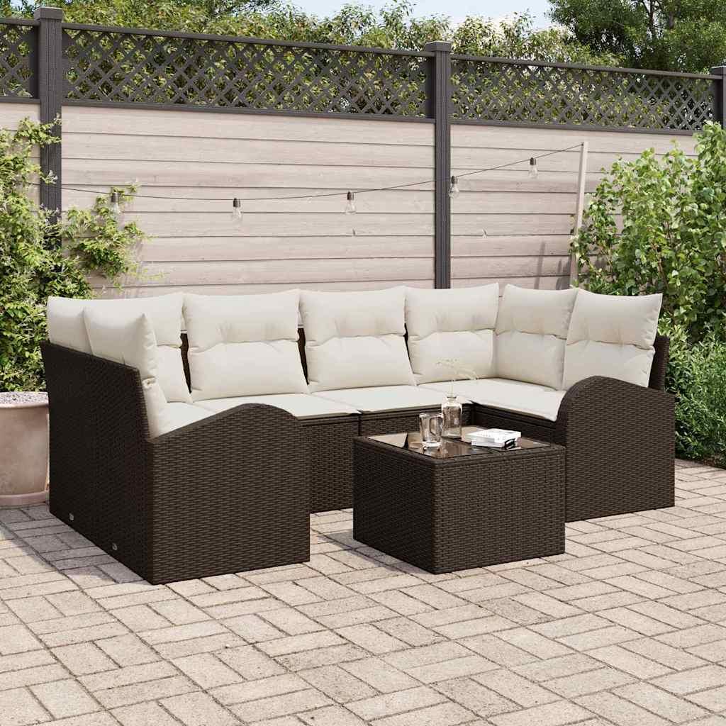 Conjunto de sofá de jardín 7 uds