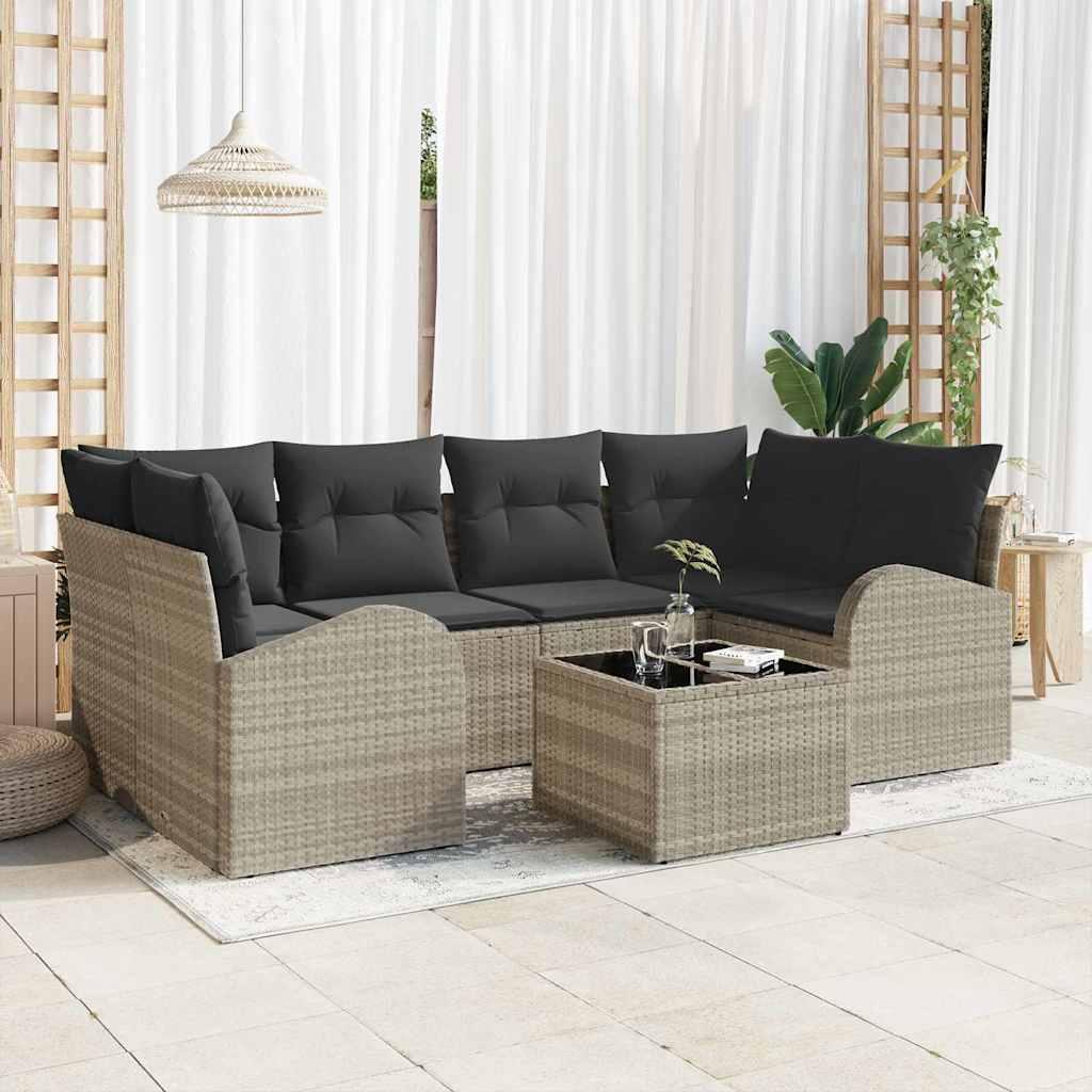 Conjunto de sofá de jardín 7 uds