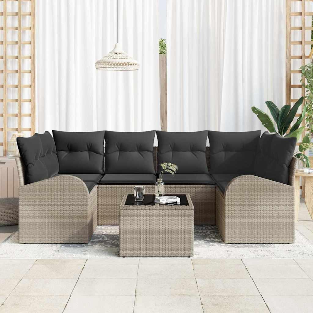 Conjunto de sofá de jardín 7 uds