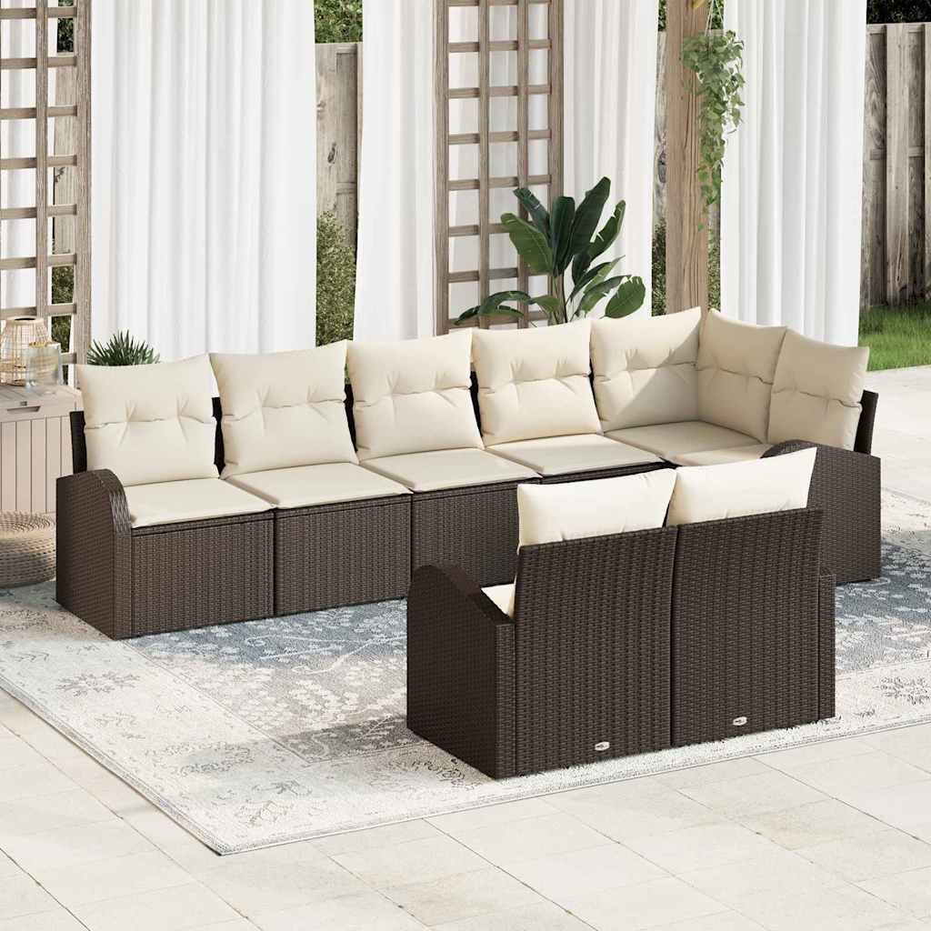 Conjunto de sofá de jardín 8 uds. 8-Número de plazas