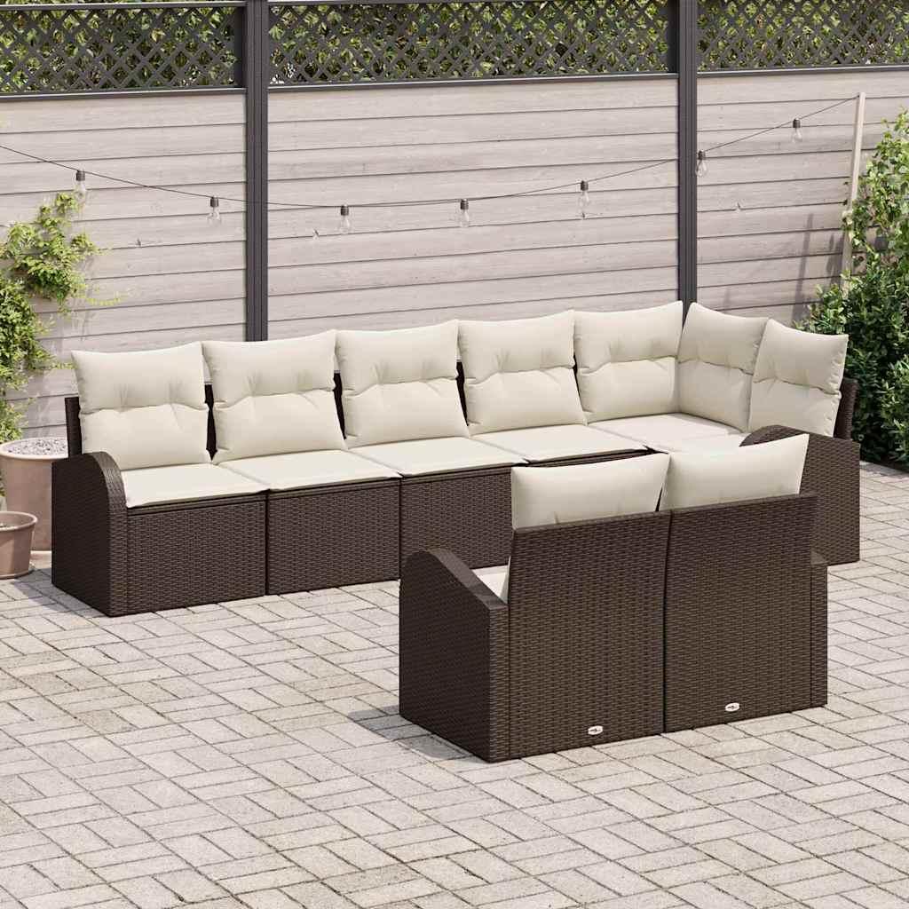 Conjunto de sofá de jardín 8 uds. 8-Número de plazas