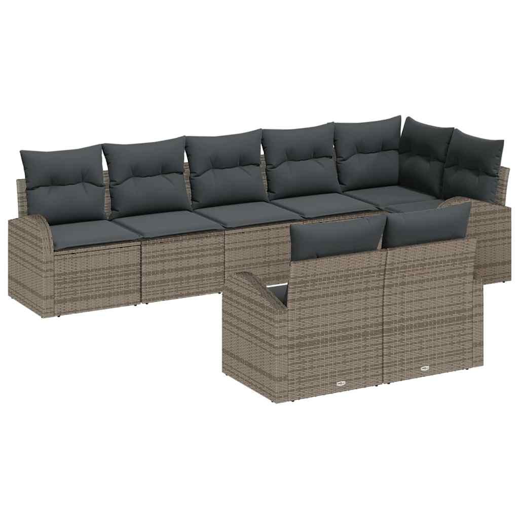 Conjunto de sofá de jardín 8 uds. 8-Número de plazas