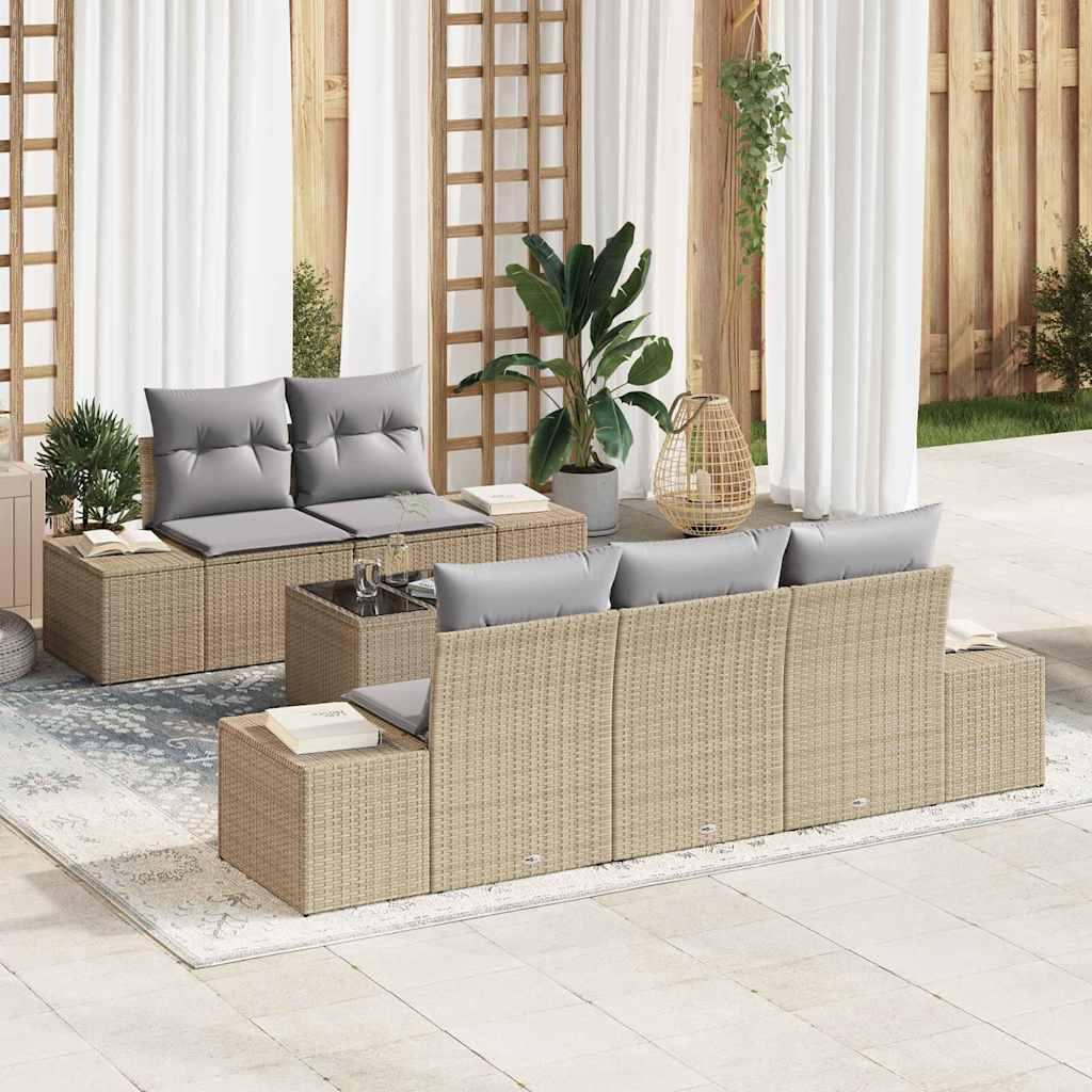 Canapé de jardin Beige Rotin, Tissu
