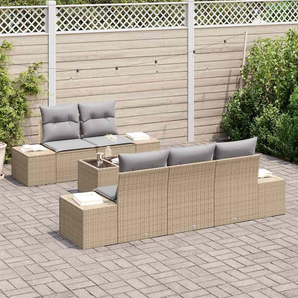Canapé de jardin Beige Rotin, Tissu