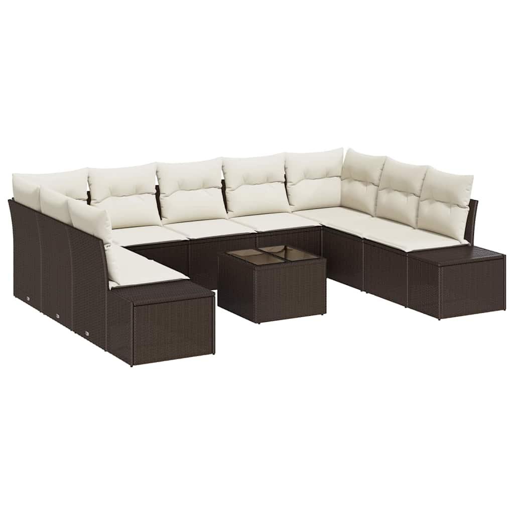 Conjunto de sofá de jardín 10 uds