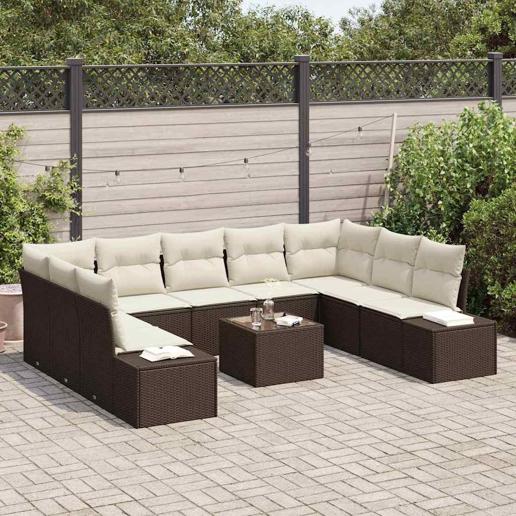 Conjunto de sofá de jardín 10 uds