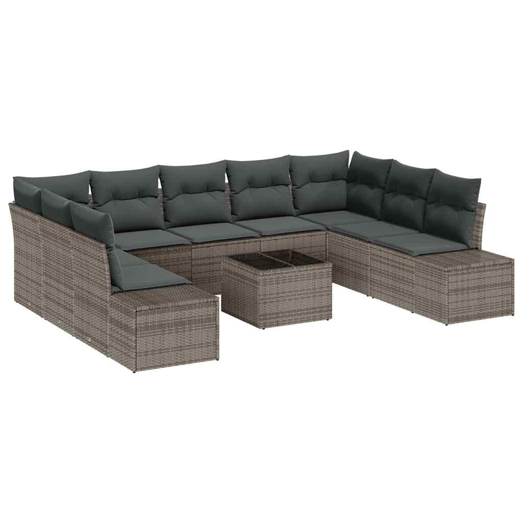 Conjunto de sofá de jardín 10 uds