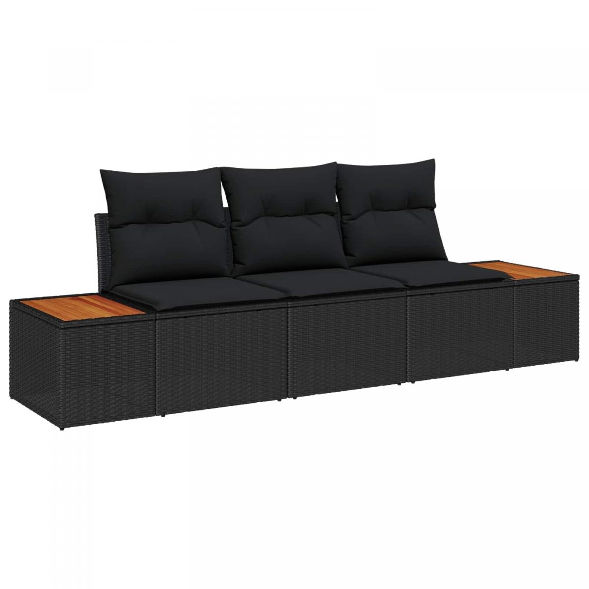 Conjunto de sofá de jardín 3 uds. ratán sintético
