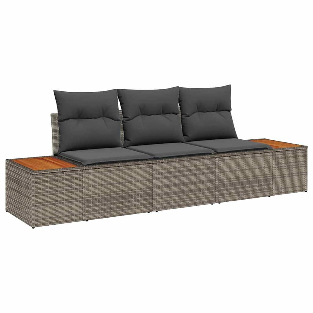 Conjunto de sofá de jardín 3 uds. ratán sintético