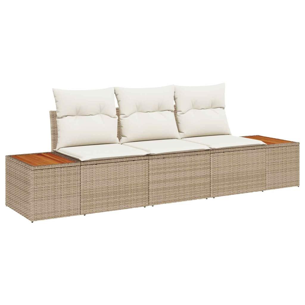 Conjunto de sofá de jardín 3 uds. ratán sintético