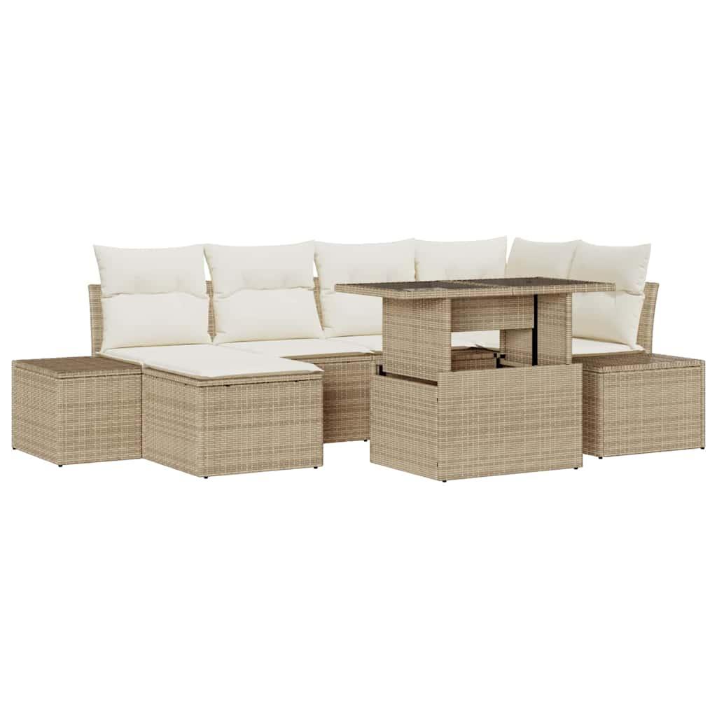 Conjunto de sofá de jardín 7 uds