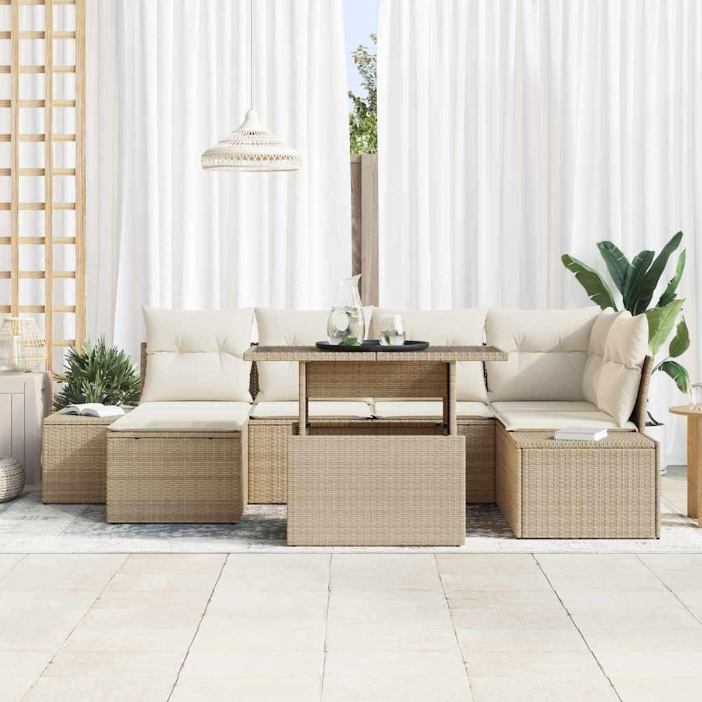 Conjunto de sofá de jardín 7 uds