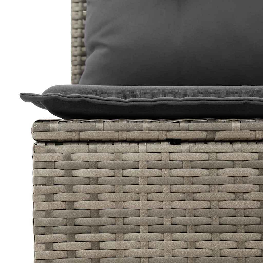Conjunto de sofás de jardín 7 uds. Beige y gris ratán sintético